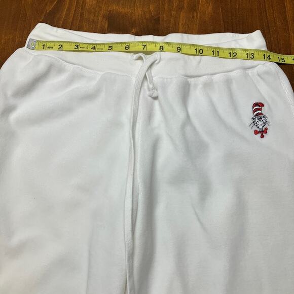 Cat in the Hat White Velour Flare Leg Lounge Pants Women’s Size L Y2K Rare! - Picture 7 of 14